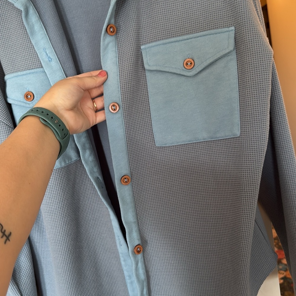 Waffle-Knit Shacket Jacket with Pockets - Free People - Picture 5 of 6